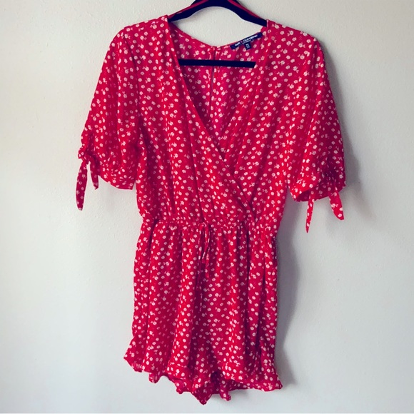 one clothing Dresses New Red Floral Romper By One Clothing Las